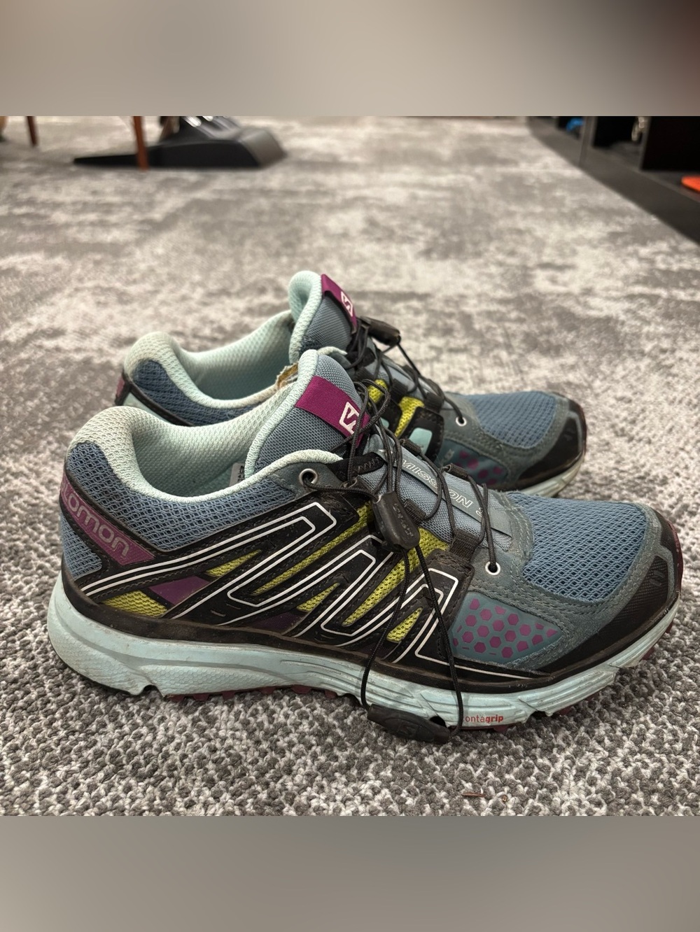 Salomon X Mission 3 Women's Size 6 Aqua Blue Trail Hiking Running Shoes 402382